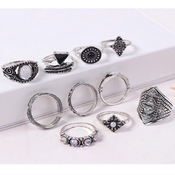 Silver Boho Ring Set - Picture 4 of 7